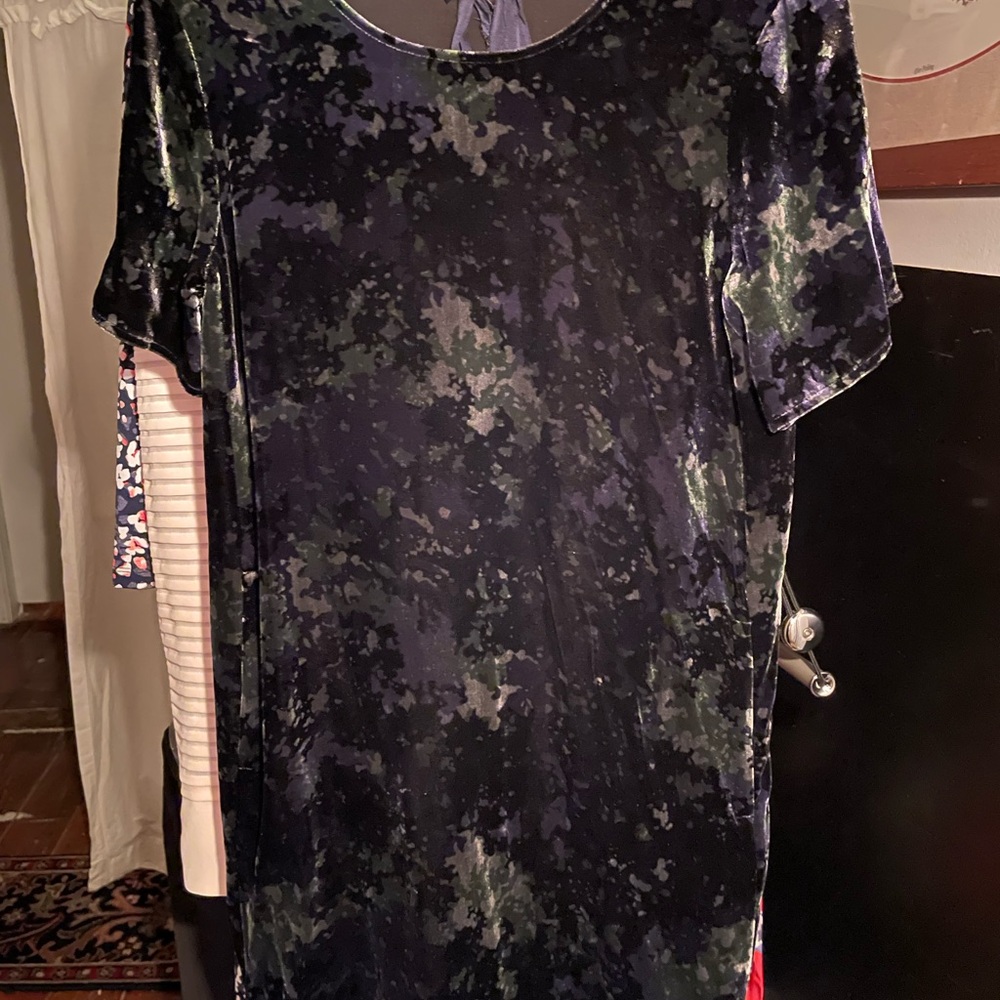 Eileen Fisher Black and Green Mini Dress